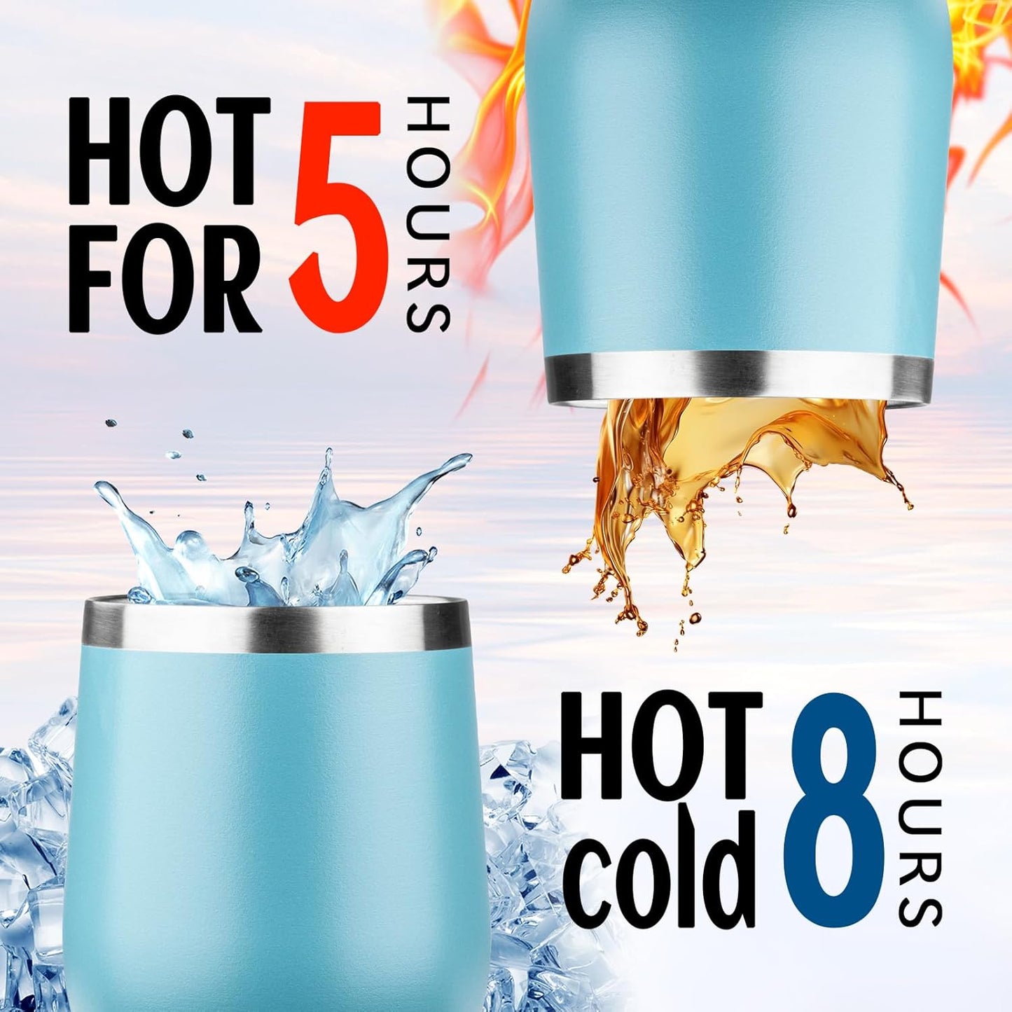 12oz/1Pack Stainless Steel Wine Tumbler with Lids, Double Wall Vacuum Stainless Steel Travel Tumbler,Insulated Wine GlassesTravel Tumbler for Cold & Hot Drinks,Cup for Champaign Coffee (Lemon yellow)