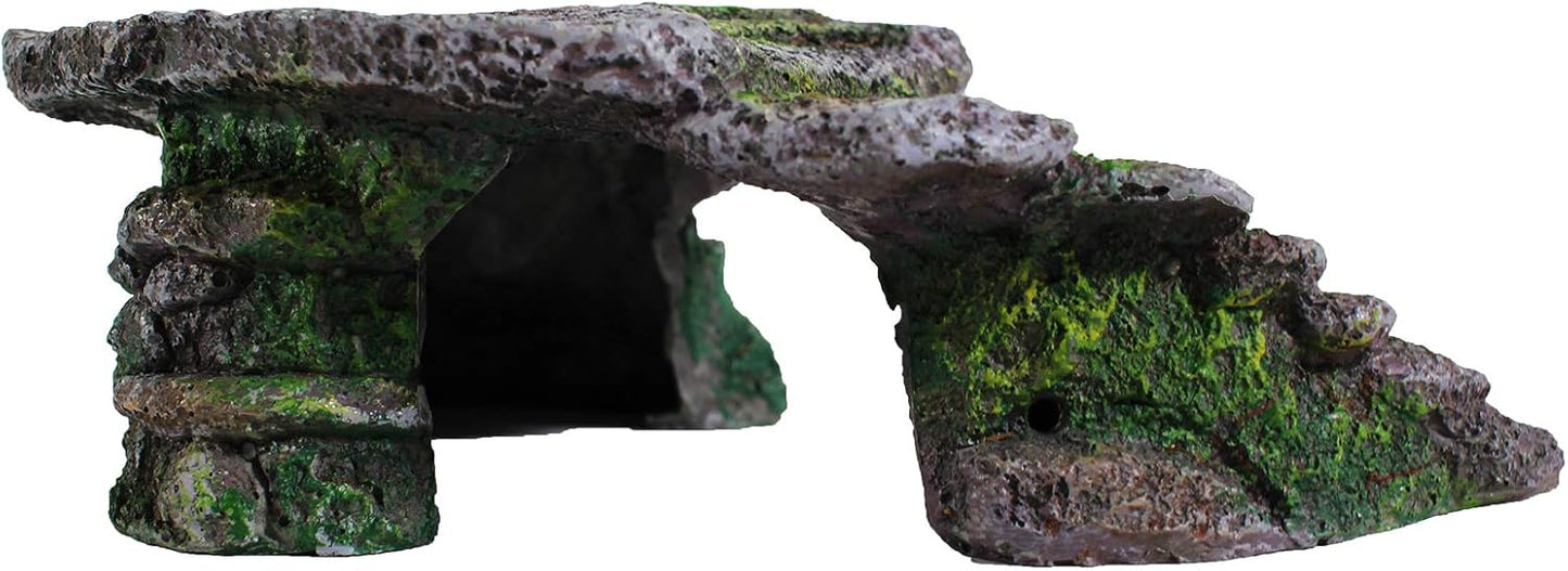 Reptology Shale Scape Step Ledge – Decorative Resin for Aquariums & Terrariums – Great for Reptiles, Amphibians, and Fish – Small