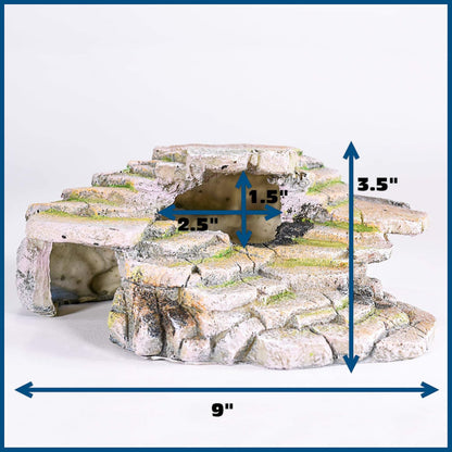 Reptology Shale Scape Step Ledge – Decorative Resin for Aquariums & Terrariums – Great for Reptiles, Amphibians, and Fish – Small