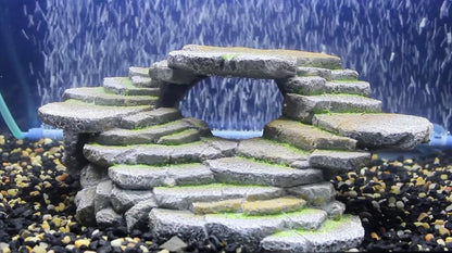 Reptology Shale Scape Step Ledge – Decorative Resin for Aquariums & Terrariums – Great for Reptiles, Amphibians, and Fish – Small