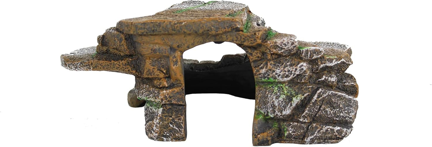 Reptology Shale Scape Step Ledge – Decorative Resin for Aquariums & Terrariums – Great for Reptiles, Amphibians, and Fish – Small