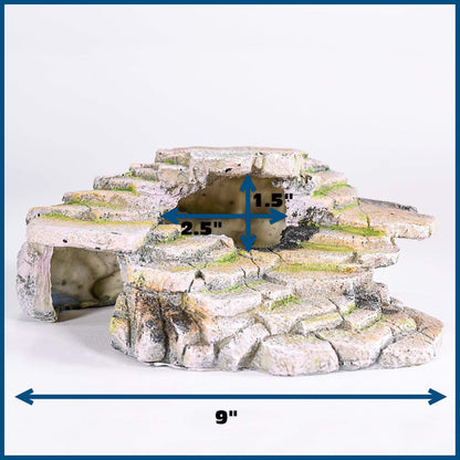Reptology Shale Scape Step Ledge – Decorative Resin for Aquariums & Terrariums – Great for Reptiles, Amphibians, and Fish – Small
