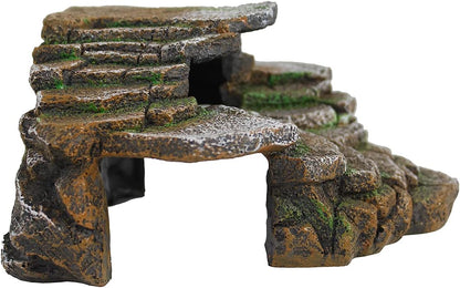 Reptology Shale Scape Step Ledge – Decorative Resin for Aquariums & Terrariums – Great for Reptiles, Amphibians, and Fish – Small