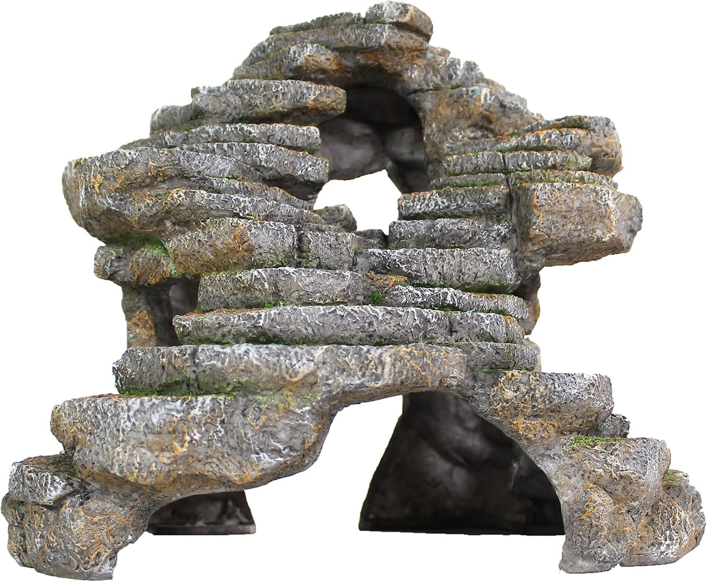 Reptology Shale Scape Step Ledge – Decorative Resin for Aquariums & Terrariums – Great for Reptiles, Amphibians, and Fish – Small