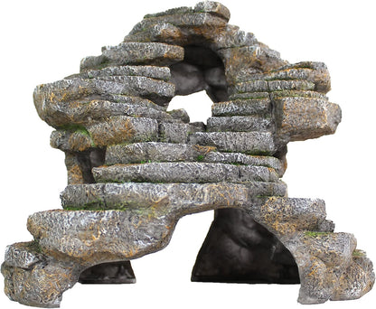 Reptology Shale Scape Step Ledge – Decorative Resin for Aquariums & Terrariums – Great for Reptiles, Amphibians, and Fish – Small
