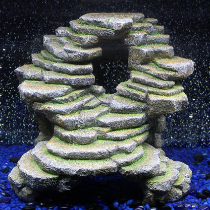 Reptology Shale Scape Step Ledge – Decorative Resin for Aquariums & Terrariums – Great for Reptiles, Amphibians, and Fish – Small
