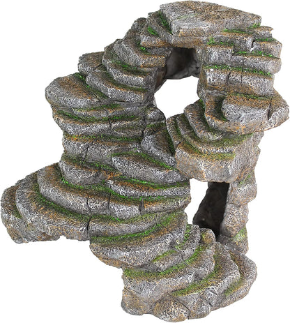 Reptology Shale Scape Step Ledge – Decorative Resin for Aquariums & Terrariums – Great for Reptiles, Amphibians, and Fish – Small