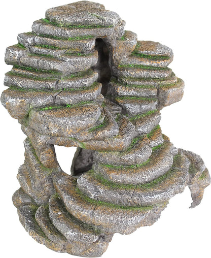 Reptology Shale Scape Step Ledge – Decorative Resin for Aquariums & Terrariums – Great for Reptiles, Amphibians, and Fish – Small