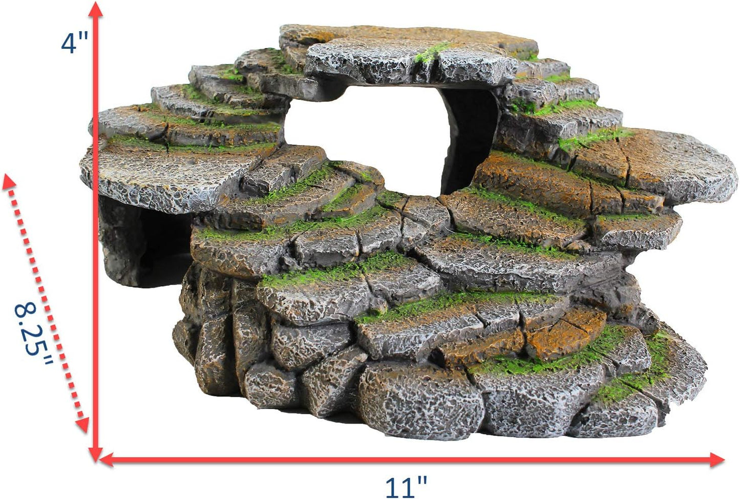Reptology Shale Scape Step Ledge – Decorative Resin for Aquariums & Terrariums – Great for Reptiles, Amphibians, and Fish – Small