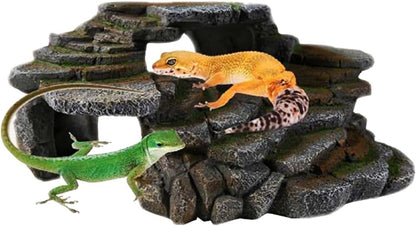 Reptology Shale Scape Step Ledge – Decorative Resin for Aquariums & Terrariums – Great for Reptiles, Amphibians, and Fish – Small