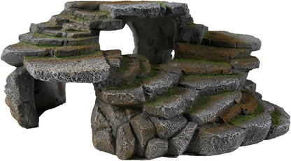 Reptology Shale Scape Step Ledge – Decorative Resin for Aquariums & Terrariums – Great for Reptiles, Amphibians, and Fish – Small