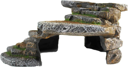 Reptology Shale Scape Step Ledge – Decorative Resin for Aquariums & Terrariums – Great for Reptiles, Amphibians, and Fish – Small