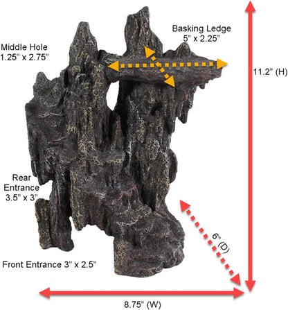 Reptology Shale Scape Step Ledge – Decorative Resin for Aquariums & Terrariums – Great for Reptiles, Amphibians, and Fish – Small