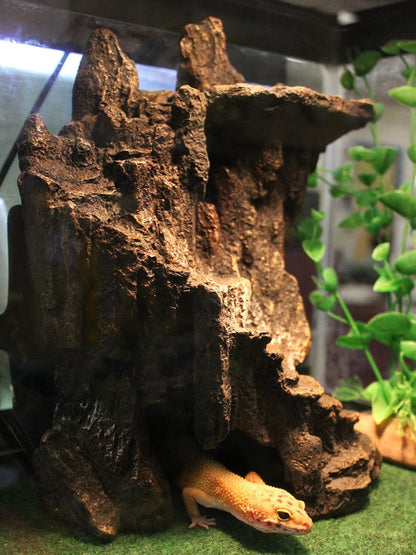 Reptology Shale Scape Step Ledge – Decorative Resin for Aquariums & Terrariums – Great for Reptiles, Amphibians, and Fish – Small