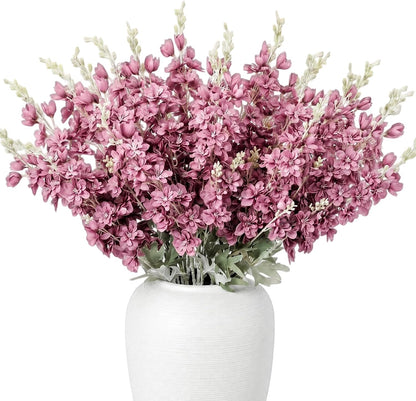 24 Pcs Artificial Delphinium Flowers Bulk,Blue Violet Harmony