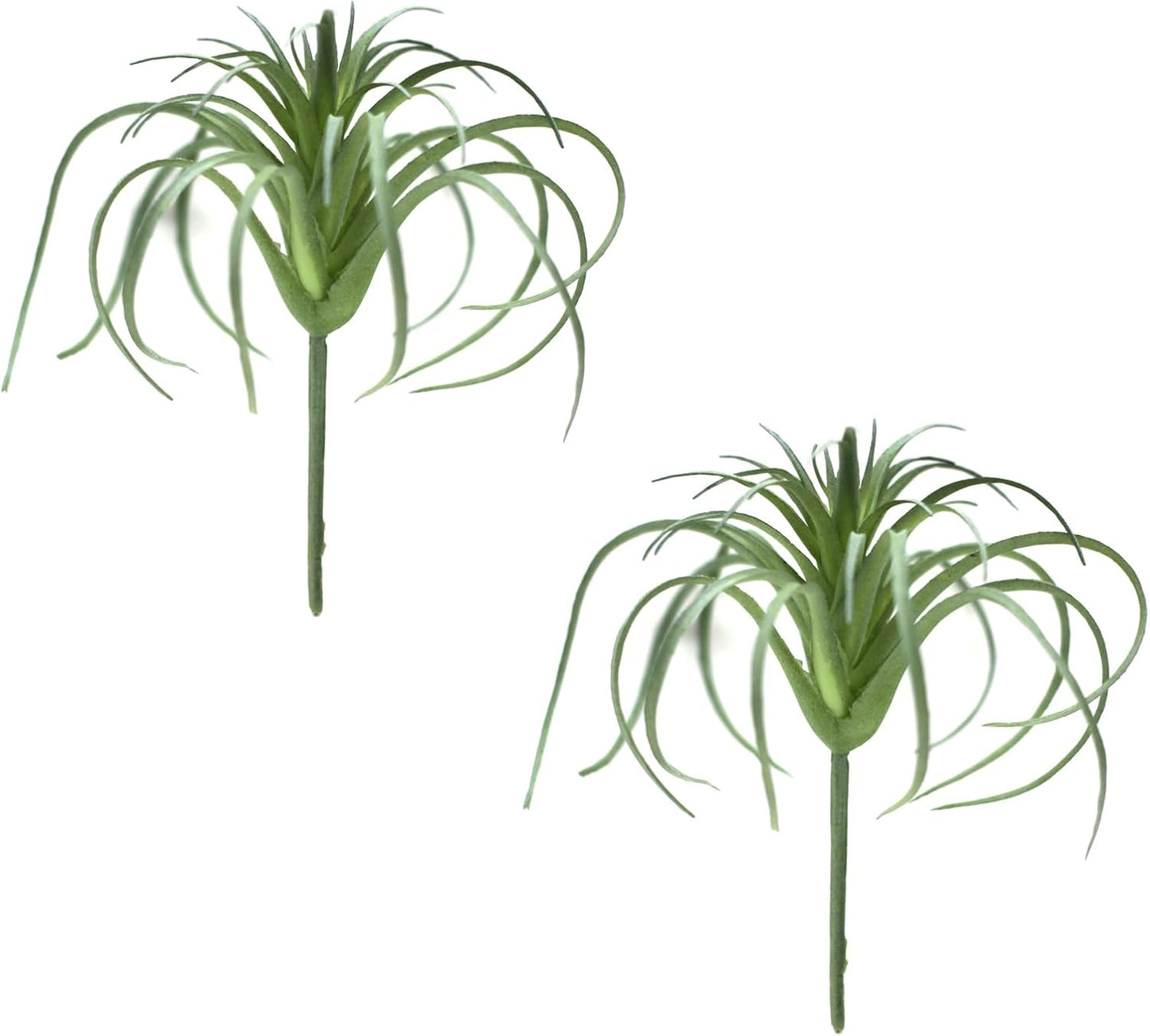 2PCS Artificial Flocking Tillandsia Air Plants Faux Succulents Bromeliads for Indoor/Outdoor Garden and Home Decor, Terrarium Decorations, Arrangements, Office, and Displays(Small)