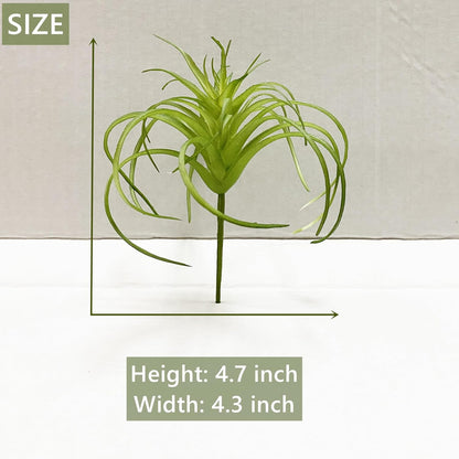 2PCS Artificial Flocking Tillandsia Air Plants Faux Succulents Bromeliads for Indoor/Outdoor Garden and Home Decor, Terrarium Decorations, Arrangements, Office, and Displays(Small)