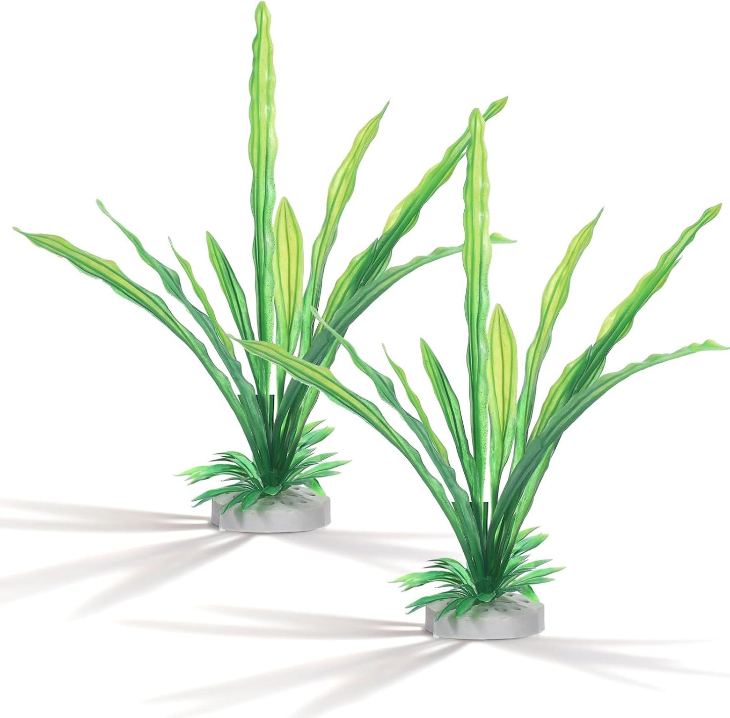 2 Pack Green Silk Plastic Fish Tank Decor 10.8'' Artificial Aquarium Plants Betta Leaf Hammock Artificial Silk Plants Goldfish Fish Plant Aquarium Decorations for Small Tank
