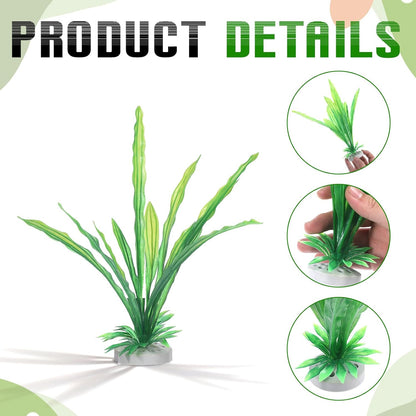 2 Pack Green Silk Plastic Fish Tank Decor 10.8'' Artificial Aquarium Plants Betta Leaf Hammock Artificial Silk Plants Goldfish Fish Plant Aquarium Decorations for Small Tank
