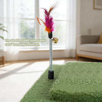 Cactus Cat Scratching Post with Sisal Rope, Small Cat Tree with Dangling Balls & Feather for Kittens (Green, 22.8'')