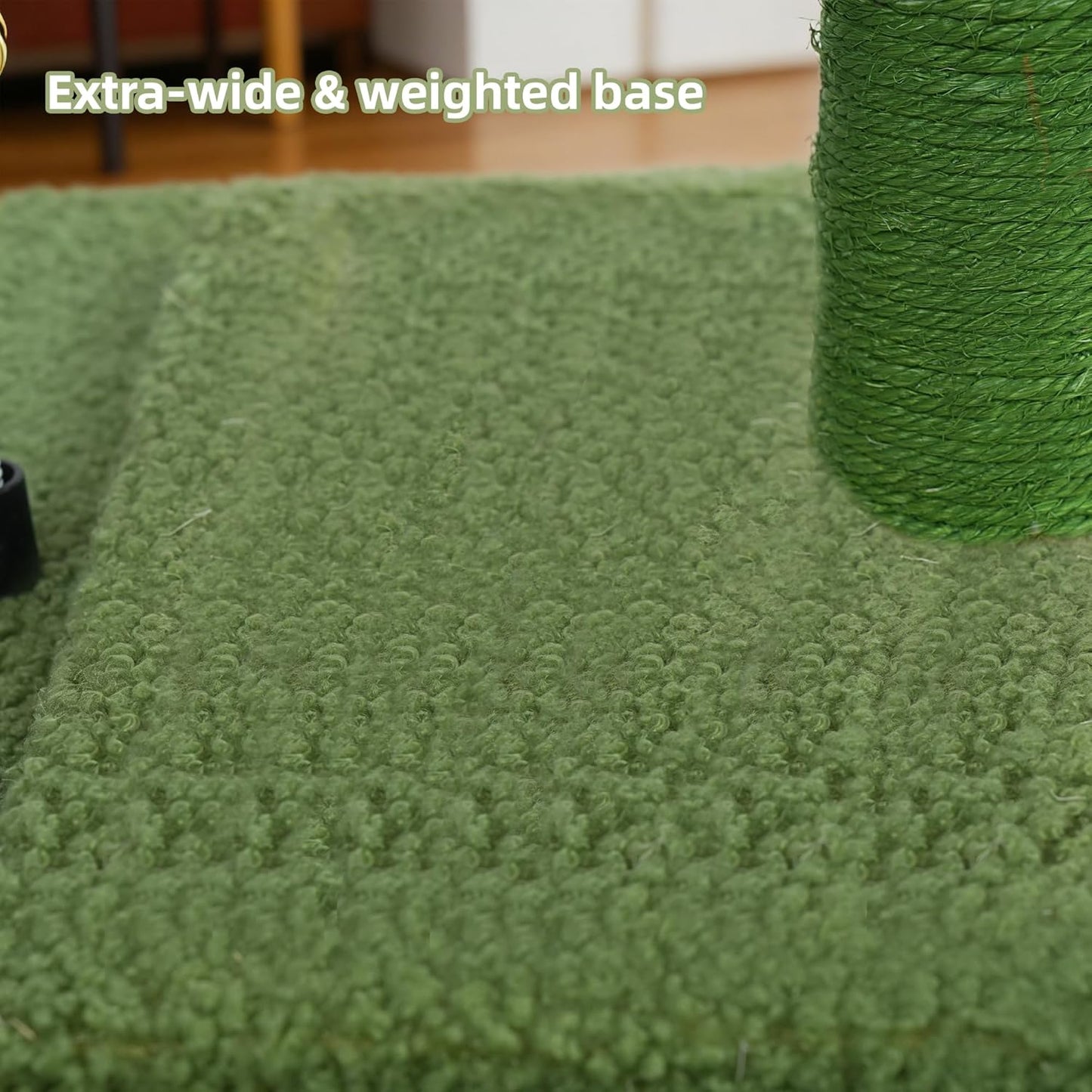 Cactus Cat Scratching Post with Sisal Rope, Small Cat Tree with Dangling Balls & Feather for Kittens (Green, 22.8'')