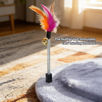 Cactus Cat Scratching Post with Sisal Rope, Small Cat Tree with Dangling Balls & Feather for Kittens (Green, 22.8'')