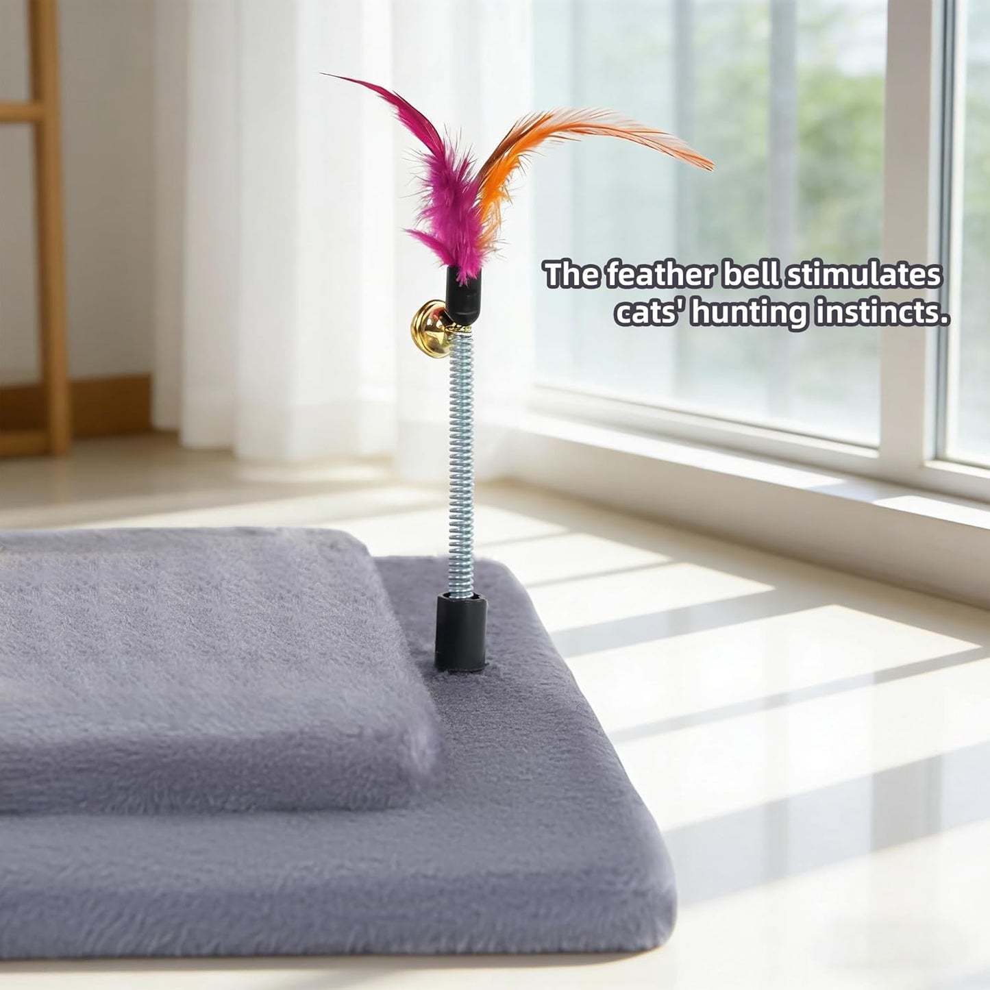 Cactus Cat Scratching Post with Sisal Rope, Small Cat Tree with Dangling Balls & Feather for Kittens (Green, 22.8'')