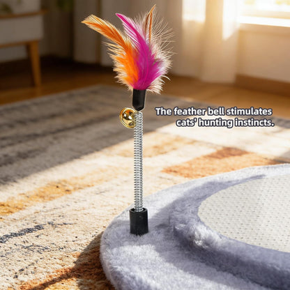 Cactus Cat Scratching Post with Sisal Rope, Small Cat Tree with Dangling Balls & Feather for Kittens (Green, 22.8'')