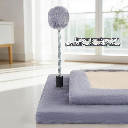 Cactus Cat Scratching Post with Sisal Rope, Small Cat Tree with Dangling Balls & Feather for Kittens (Green, 22.8'')