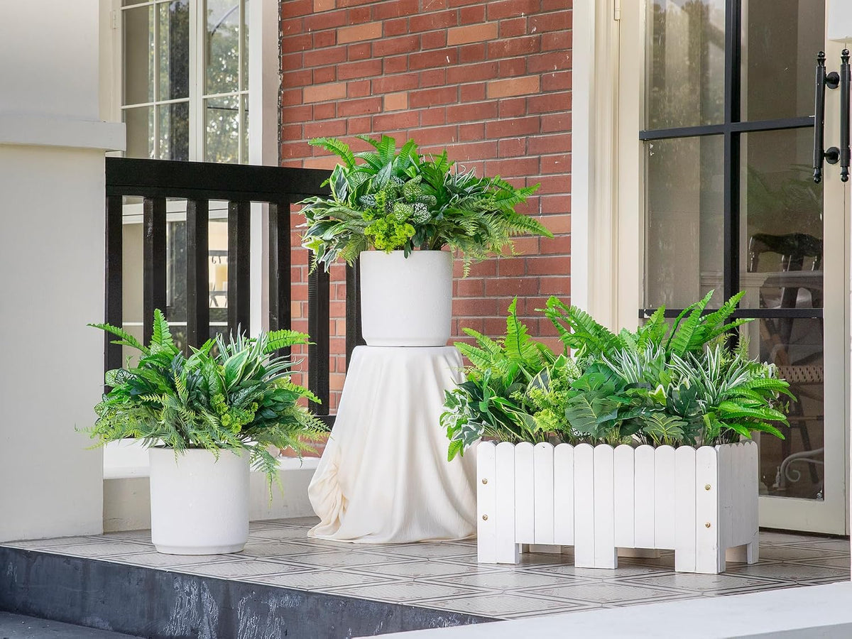 18PCS Artificial Plants Outdoor, Faux Flower Greenery Stems for Outside