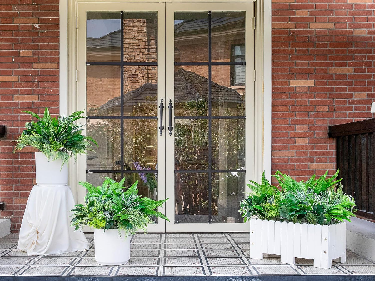 18PCS Artificial Plants Outdoor, Faux Flower Greenery Stems for Outside