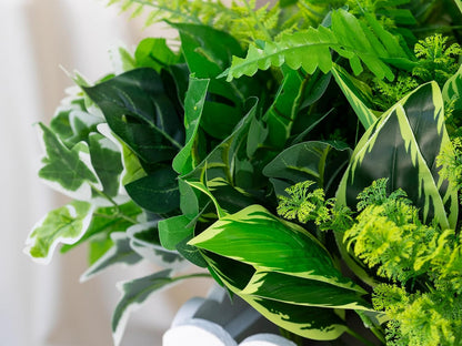 18PCS Artificial Plants Outdoor, Faux Flower Greenery Stems for Outside