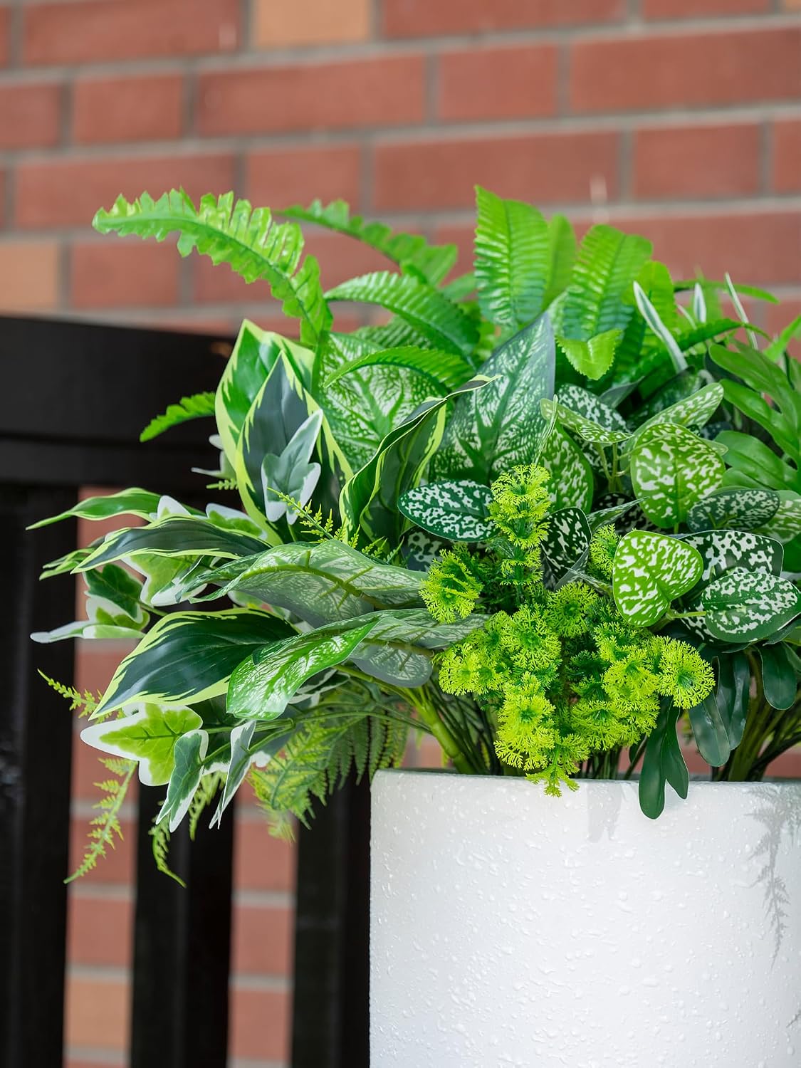18PCS Artificial Plants Outdoor, Faux Flower Greenery Stems for Outside