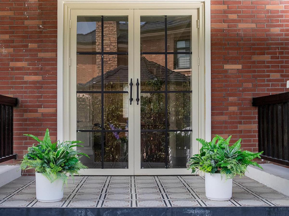 18PCS Artificial Plants Outdoor, Faux Flower Greenery Stems for Outside