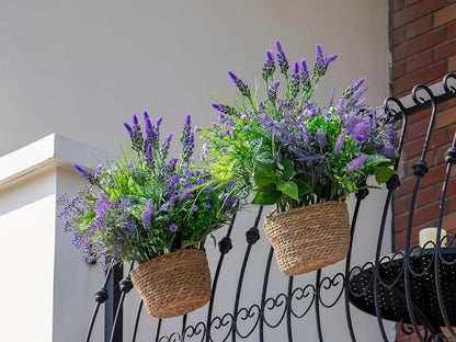 18PCS Artificial Plants Outdoor, Faux Flower Greenery Stems for Outside