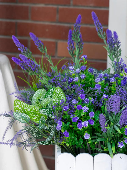 18PCS Artificial Plants Outdoor, Faux Flower Greenery Stems for Outside