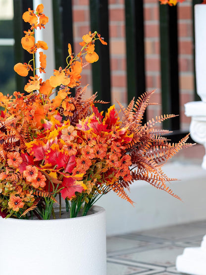 18PCS Artificial Plants Outdoor, Faux Flower Greenery Stems for Outside