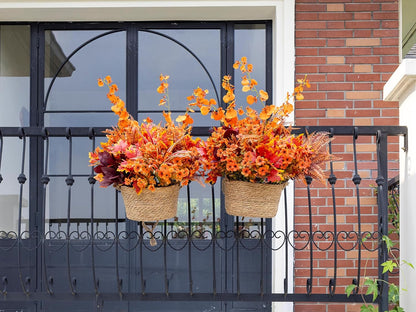 18PCS Artificial Plants Outdoor, Faux Flower Greenery Stems for Outside
