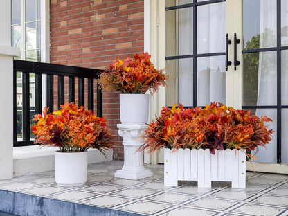 18PCS Artificial Plants Outdoor, Faux Flower Greenery Stems for Outside