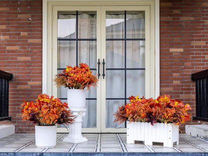 18PCS Artificial Plants Outdoor, Faux Flower Greenery Stems for Outside