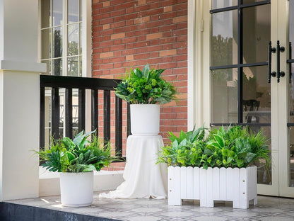 18PCS Artificial Plants Outdoor, Faux Flower Greenery Stems for Outside
