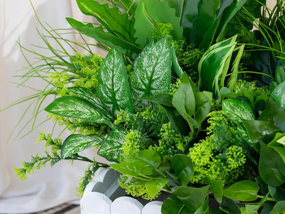 18PCS Artificial Plants Outdoor, Faux Flower Greenery Stems for Outside