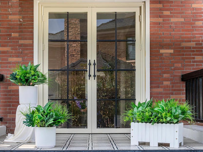 18PCS Artificial Plants Outdoor, Faux Flower Greenery Stems for Outside