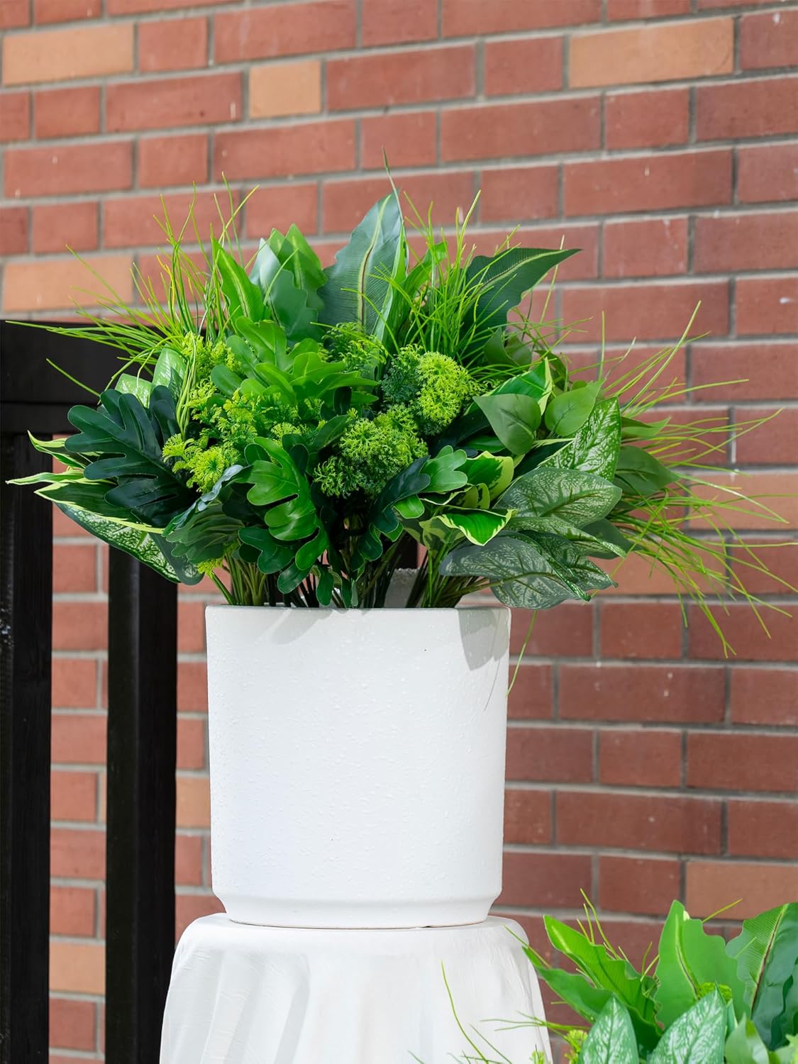 18PCS Artificial Plants Outdoor, Faux Flower Greenery Stems for Outside