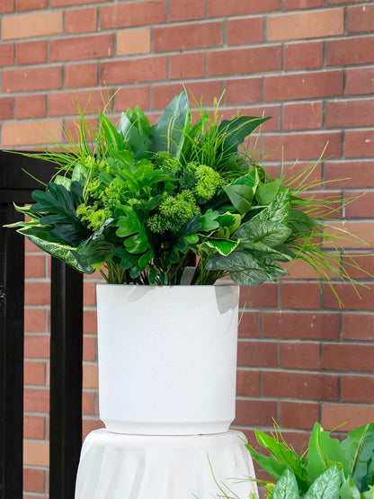 18PCS Artificial Plants Outdoor, Faux Flower Greenery Stems for Outside