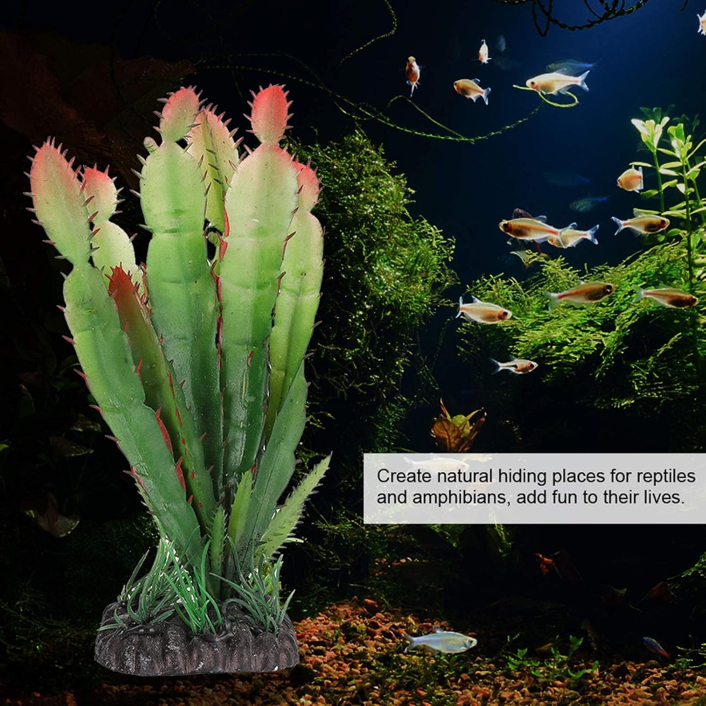 Artificial Cactus Plant - Plastic Cactus Decorations for Home, Terrarium, and Reptile Habitats - Simulation Plastic Aquatic Plants for Flower Arrangements