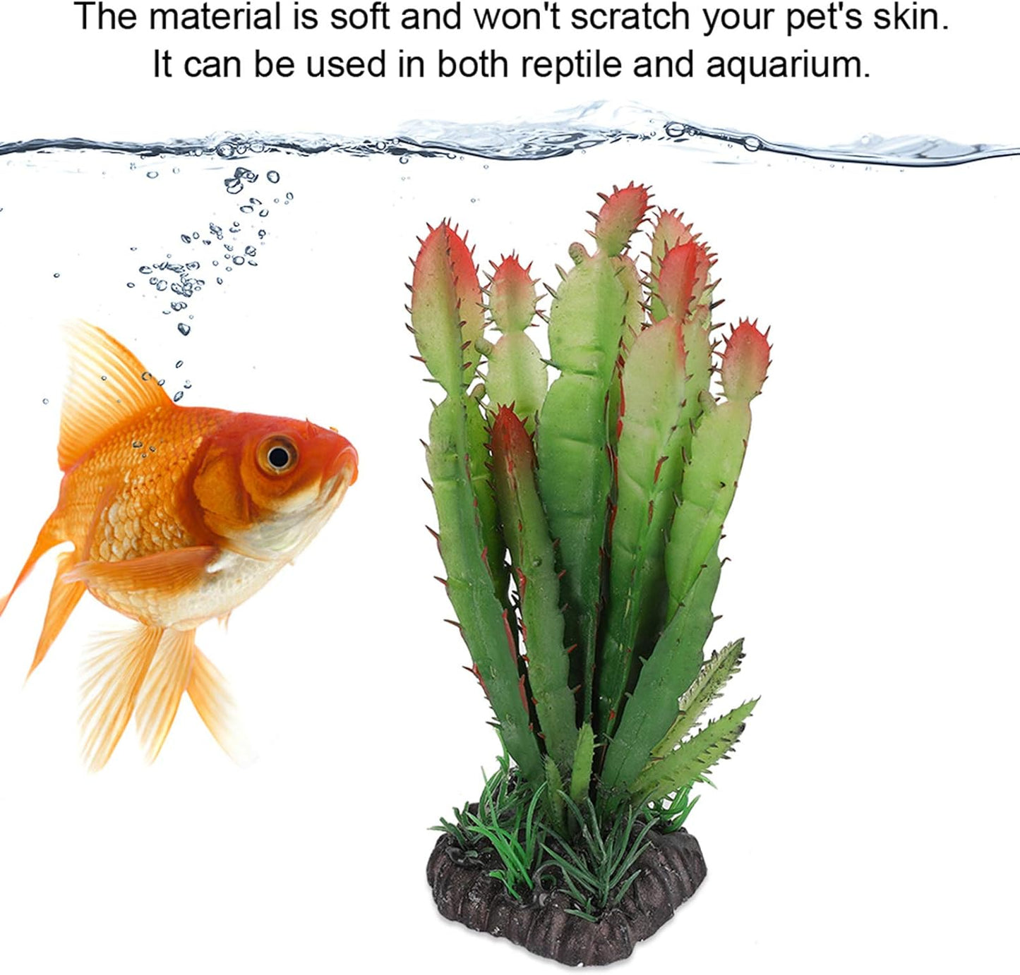 Artificial Cactus Plant - Plastic Cactus Decorations for Home, Terrarium, and Reptile Habitats - Simulation Plastic Aquatic Plants for Flower Arrangements