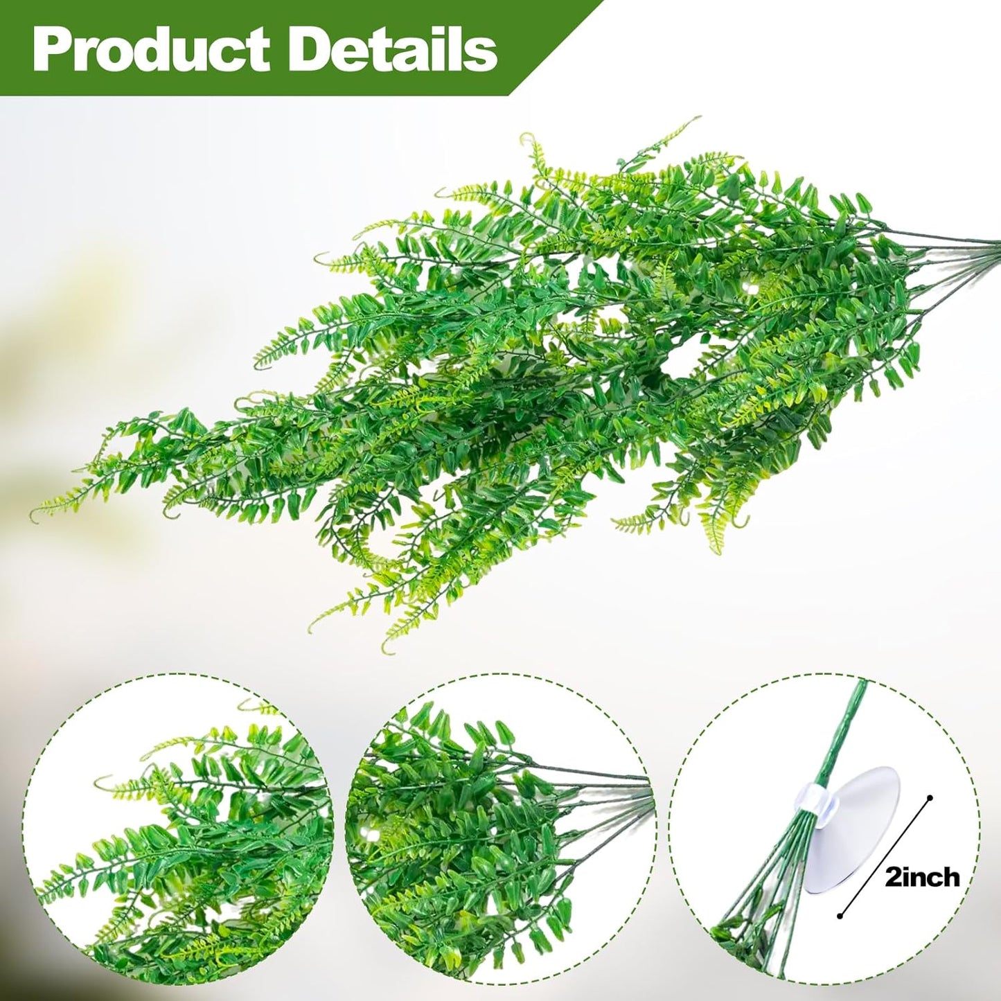 CousDUoBe 10 Pcs Reptile Plants Decorations,Terrarium Hanging Plants Vines Artificial Leaves Habitat Decorations with Suction Cup for Bearded Dragon Hermit Crab Lizard Snake Geckos Chameleon