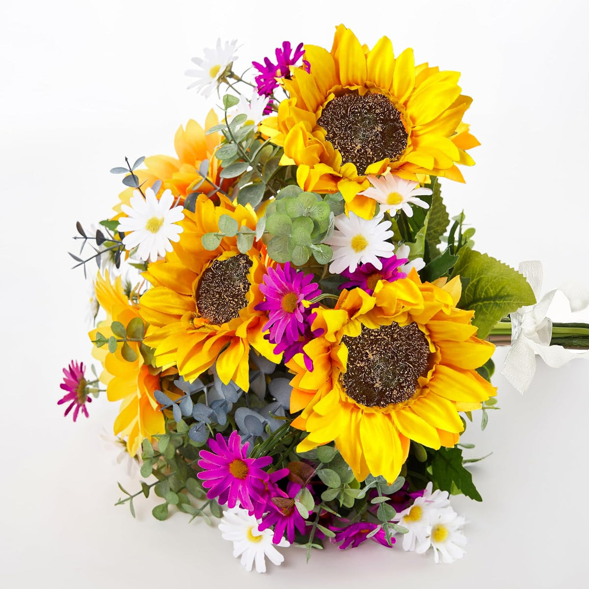 10PCS Sunflowers Artificial Flowers, Silk Sunflower Decor with Stem