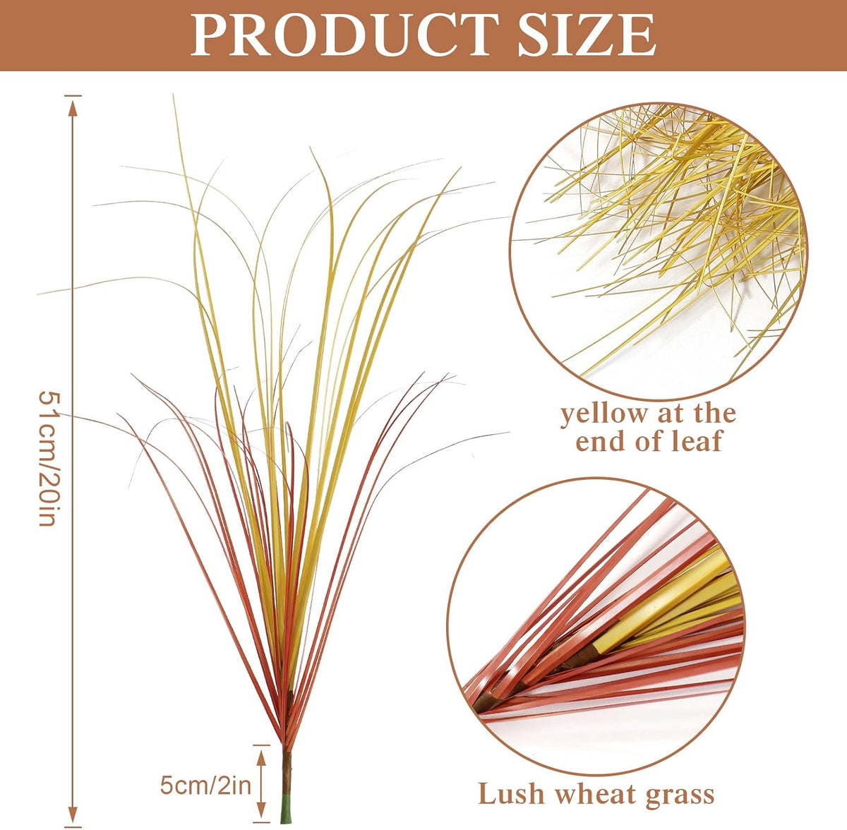 20 PCS Artificial Fall Plants Outdoor Faux Fall Wheat Grass